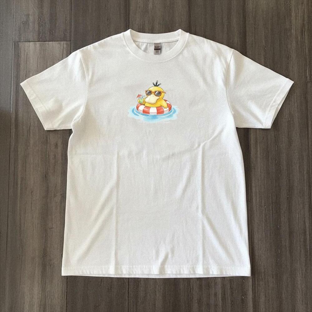 White Koduck PokMon Summer Tee